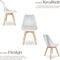 tectake® Eetkamerstoel Frederikke - Set van 2 Eetkamerstoelen - Ergonomische Zitting - Wit (2 stuks)