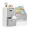 SoBuy Kinderboekenplank - 5 opbergvakken - Wit / Grijs - 80 x 30 x 61 cm (2 manden)