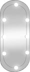 vidaXL - Wandspiegel - met - LED's - ovaal - 35x80 - cm - glas