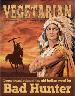 Metalen Retro Bord Vegetarian Loose Translation