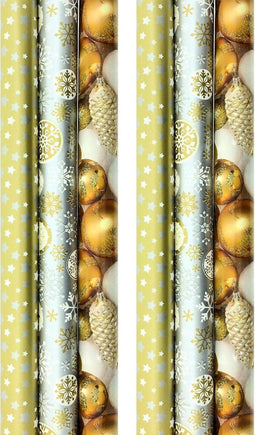 Benza NAVIDAD DE ORO - Cadeaupapier - 6 rollen 3 meter x 70 cm - Multikleur