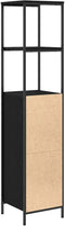 vidaXL - Badkamermeubel - met - planken - 36x35x165 - cm - zwart - eikenkleurig