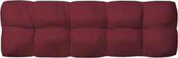 vidaXL - Palletkussen - 120x40x12 - cm - stof - wijnrood