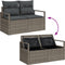 vidaXL - 2-Persoons - Tuinbank - met - Opbergruimte - & - Kussens - Grijs - Poly - Rattan
