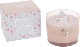J-Line geurkaars Je T'aime - roze - small - 30U