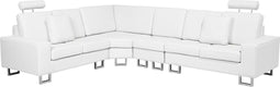 STOCKHOLM - Hoekbank - Wit - Rechterzijde - 290 cm - Leer