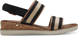 Tamaris Essentials - Dames Sandalen - Hakhoogte 4,5 cm - Zwart Comb - Maat 36
