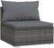 vidaXL - 4-delige - Loungeset - met - kussens - poly - rattan - grijs