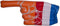 Nederland - Opblaasbare hand - 40 cm - Oranje/rood/wit/blauw