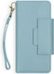 Selencia Hoesje Geschikt voor iPhone 13 Pro Hoesje Met Pasjeshouder - Selencia Surya 2-in-1 Uitneembare Vegan Lederen Bookcase - Blauw