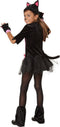 dressforfun Roos katje 158 - Verkleedkostuum kattenkostuum - Zwarte pluche met roze accenten