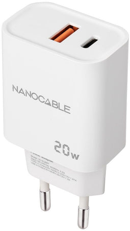 Nanocable 10.10.2007 - Wandlader - USB-A QC en USB-C PD - Wit