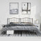 vidaXL - Bedframe - met - hoofdbord - metaal - zwart - 183x213 - cm