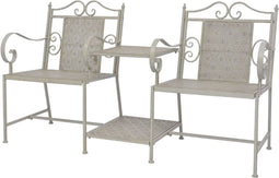 vidaXL - Tuinbank - 2-zits - 161 - cm - staal - grijs