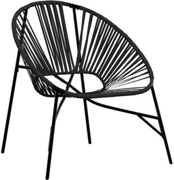 vidaXL - Tuinstoel - PE-rattan - zwart
