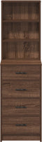 vidaXL - Hoge - kast - Bruin - Eikenhout - 40x41x135 - cm - Geengineerd - Hout