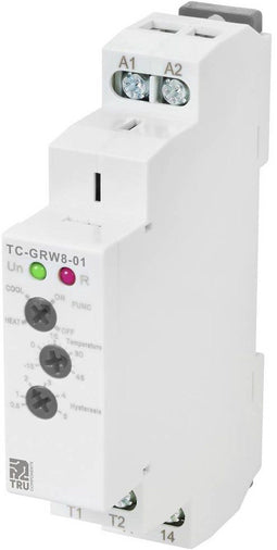 TRU COMPONENTS TC-GRW8-01 Temperatuurregelaar NTC -15 tot 45 °C Relais 16 A (l x b x h) 97.5 x 6.2 x 77.5 mm