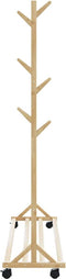 vidaXL - Kledingrek - met - haken - en - wielen - 100x35x157 - cm - bamboe