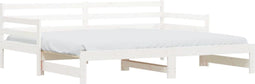 vidaXL - Slaapbank - met - onderschuifbed - 90x190 - cm - massief - grenenhout - wit