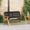 vidaXL - Ligbank - Zwart - 76x122x73 - cm - Massief - Acaciahout