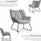tectake® Loungefauteuil Kjeld - Relaxfauteuil - Bouclé bekleding - Lichtgrijs