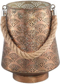 PTMD Brittny Lantaarn - H24 x Ø20 cm - Ijzer - Koper