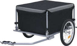 vidaXL - Fietstrailer - 65 - kg - zwart - en - grijs