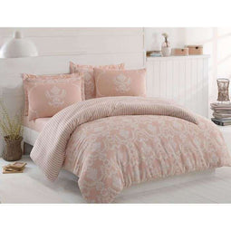 Beddengoedset - 1 dekbedovertrek 220 x 240 cm + 2 kussenslopen 60 x 60 cm - 65% katoen 35% polyester - Poeder