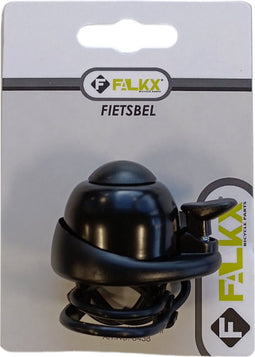 Falkx Compacte fietsbel - Stijlvol zwart - Met rubberen bevestigingsringen - Heldere toon - Geschikt voor stadsfietsen