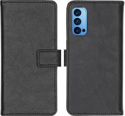 imoshion Hoesje Geschikt voor Oppo Reno4 Pro 5G Hoesje Met Pasjeshouder - imoshion Luxe Bookcase - Zwart