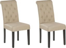 Set van 2 eetkamerstoelen VELVA Stof Zandbeige