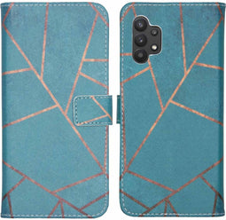 iMoshion Hoesje Geschikt voor Samsung Galaxy A32 (5G) Hoesje Met Pasjeshouder - iMoshion Design Softcase Bookcase - Blauw / Blue Graphic