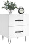vidaXL - Nachtkastje - 40x35x47,5 - cm - bewerkt - hout - hoogglans - wit