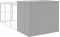 vidaXL - Hondenhok - met - ren - 214x457x181 - cm - staal - lichtgrijs