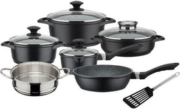 Set 10-pits kookgerei - GSW - GOURMET GRANIT - Gegoten aluminium - Inductie