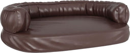 vidaXL - Hondenmand - met - ergonomisch - schuim - 88x65 - cm - kunstleer - bruin