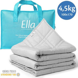 Ella Verzwaringsdeken 4,5 kg - Zwaartedeken 100 x 170 cm - OEKO-TEX Katoen - Grijs