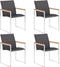 vidaXL - Tuinstoelen - 4 - st - textileen - en - roestvrij - staal - grijs