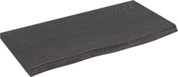 vidaXL - Wandschap - 60x30x2 - cm - behandeld - massief - eikenhout - donkerbruin