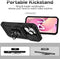 Lunso - Armor backcover hoes met ringhouder - Geschikt voor iPhone 14 Pro - Zwart