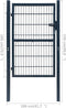vidaXL - Poort - dubbelstaafmat - (enkel) - 106x230 - cm - antracietgrijs