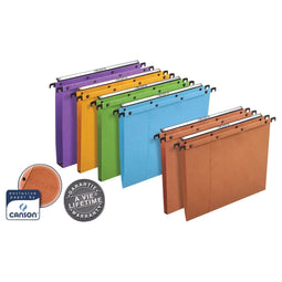 L'Oblique hangmappen voor laden AZO tussenafstand 390 mm (foolscape), bodem 30 mm, oranje