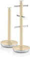 Swan Retro Kopjeshouder & Keukenrolhouder – Set van 2 – Crème