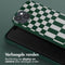 Selencia Hoesje Geschikt voor iPhone 15 Hoesje Met Koord - Selencia Siliconen design hoesje met afneembaar koord - Groen / Irregular Check Green