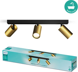 Philips Idris - Plafondspot 3 Lichts - Spatwaterdicht - Goud