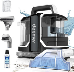 Deemer Tapijtreiniger - Vlekkenreiniger Meubelreiniger - 750W Krachtige Zuigkracht - Inclusief Reinigingsmiddel