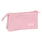 Pennenetui met 3 vakken El Ganso Pink Roze 22 x 12 x 3 cm