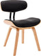 vidaXL - Eetkamerstoelen - 2 - st - gebogen - hout - en - kunstleer