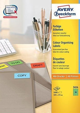 Avery - Gekleurde Etiketten - 105,0 x 37,0 mm - permanent klevend - groen