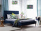 BAYONNE - Tweepersoonsbed - Blauw - 160 x 200 cm - Fluweel